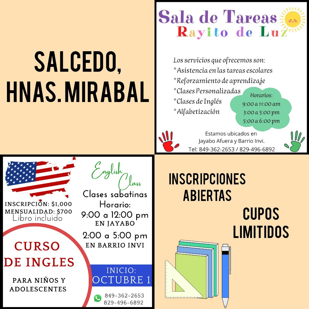 Sala de Tareas y clases de Inglés Rayito de luz - en Salcedo